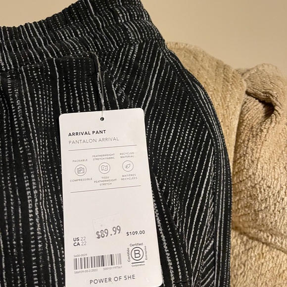 BWT Athleta Arrival Pant Black Stripe sz22 - Picture 5 of 5